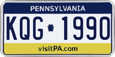 PA license plate KQG1990