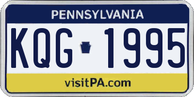 PA license plate KQG1995