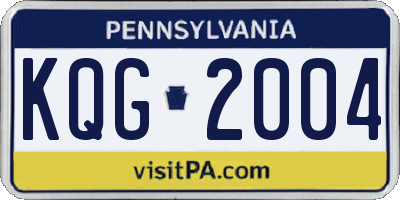 PA license plate KQG2004