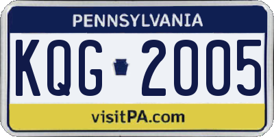 PA license plate KQG2005