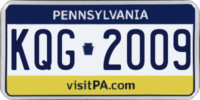 PA license plate KQG2009
