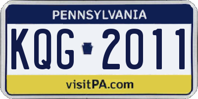PA license plate KQG2011