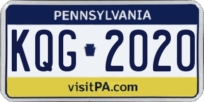 PA license plate KQG2020