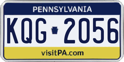 PA license plate KQG2056