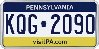 PA license plate KQG2090