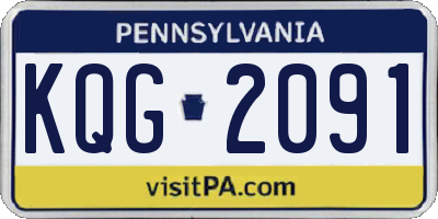 PA license plate KQG2091