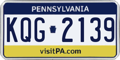 PA license plate KQG2139