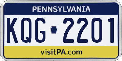 PA license plate KQG2201