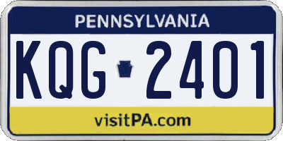 PA license plate KQG2401