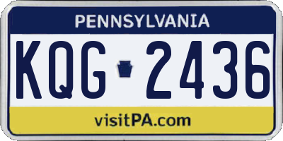 PA license plate KQG2436