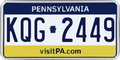 PA license plate KQG2449