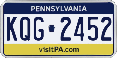 PA license plate KQG2452