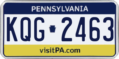 PA license plate KQG2463