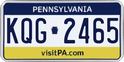 PA license plate KQG2465