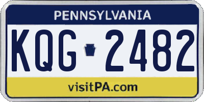 PA license plate KQG2482