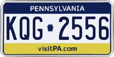 PA license plate KQG2556