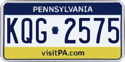 PA license plate KQG2575