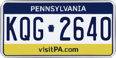 PA license plate KQG2640