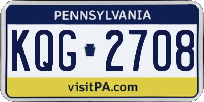 PA license plate KQG2708