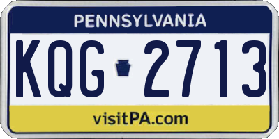 PA license plate KQG2713