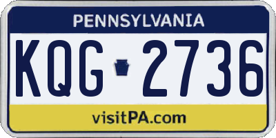 PA license plate KQG2736