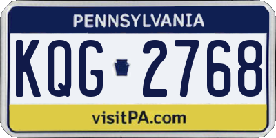 PA license plate KQG2768