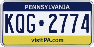 PA license plate KQG2774