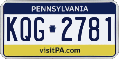 PA license plate KQG2781