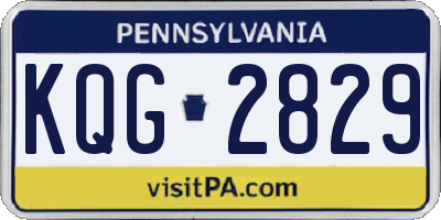 PA license plate KQG2829