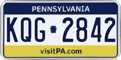 PA license plate KQG2842
