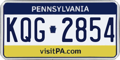 PA license plate KQG2854