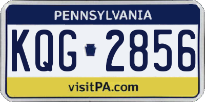 PA license plate KQG2856
