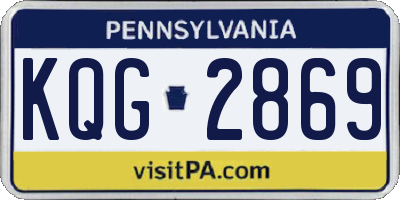 PA license plate KQG2869