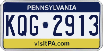 PA license plate KQG2913