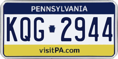 PA license plate KQG2944