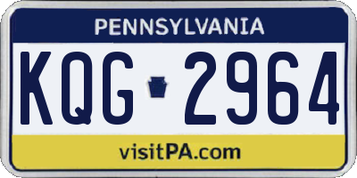 PA license plate KQG2964