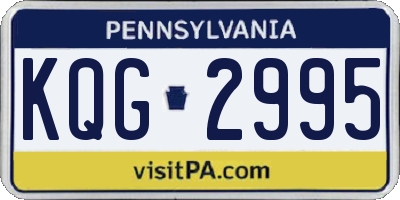 PA license plate KQG2995