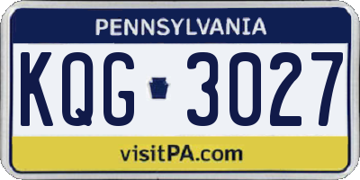 PA license plate KQG3027
