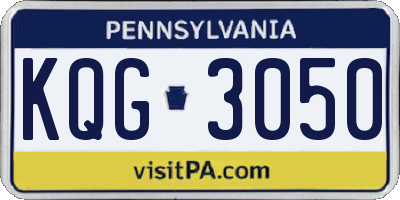 PA license plate KQG3050