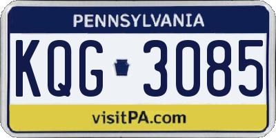 PA license plate KQG3085
