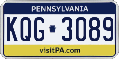 PA license plate KQG3089
