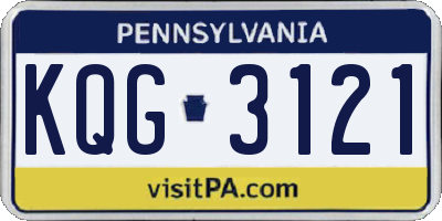 PA license plate KQG3121