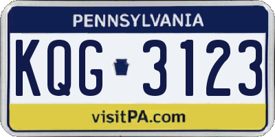 PA license plate KQG3123