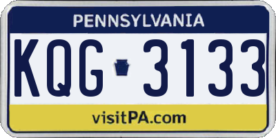 PA license plate KQG3133