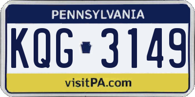 PA license plate KQG3149