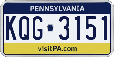 PA license plate KQG3151