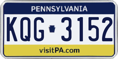 PA license plate KQG3152