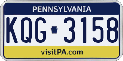 PA license plate KQG3158