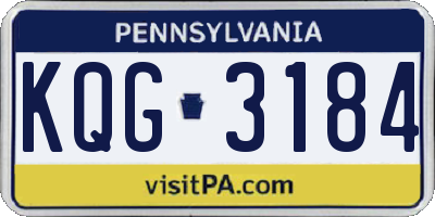 PA license plate KQG3184