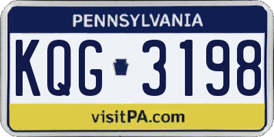 PA license plate KQG3198